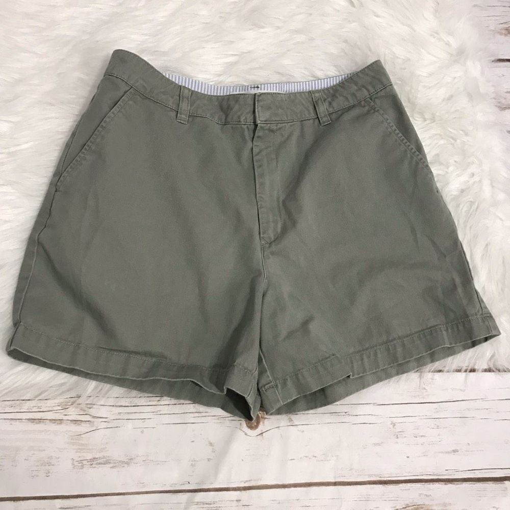 Tommy Hilfiger Olive Green Cotton High Rise Shorts Size 8 Y2K 90s